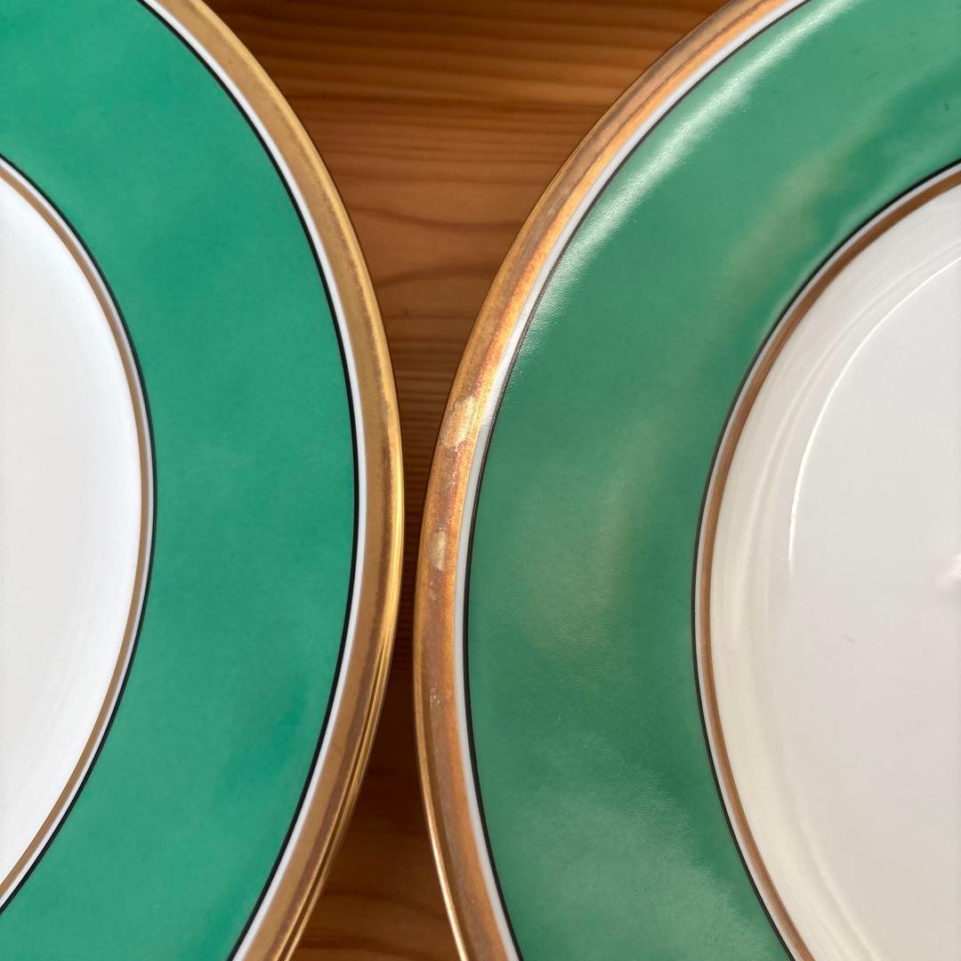 廃盤品 リチャードジノリ インペログリーン プレート 約24.5cm 4枚セット