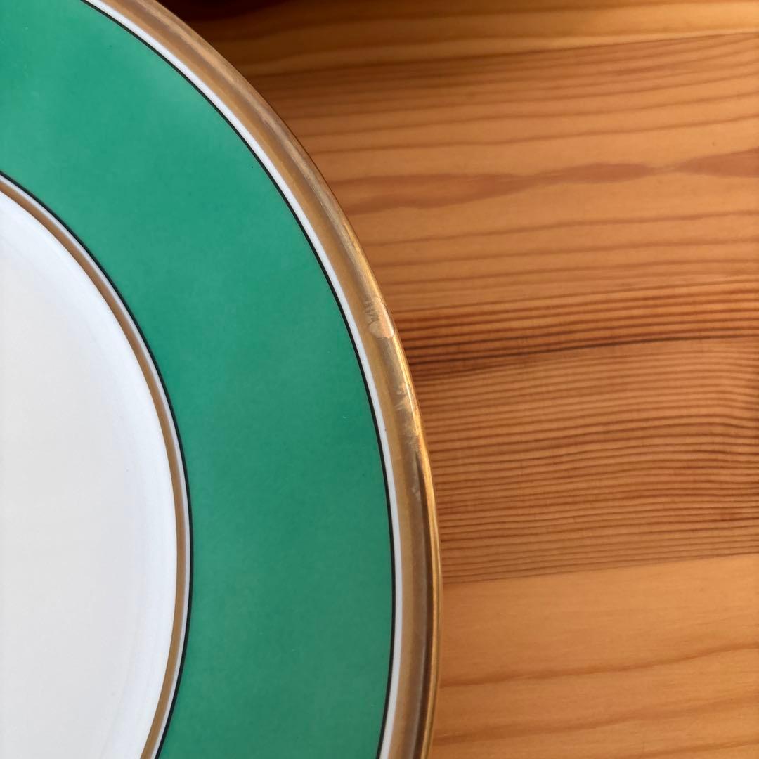 廃盤品 リチャードジノリ インペログリーン プレート 約24.5cm 4枚セット