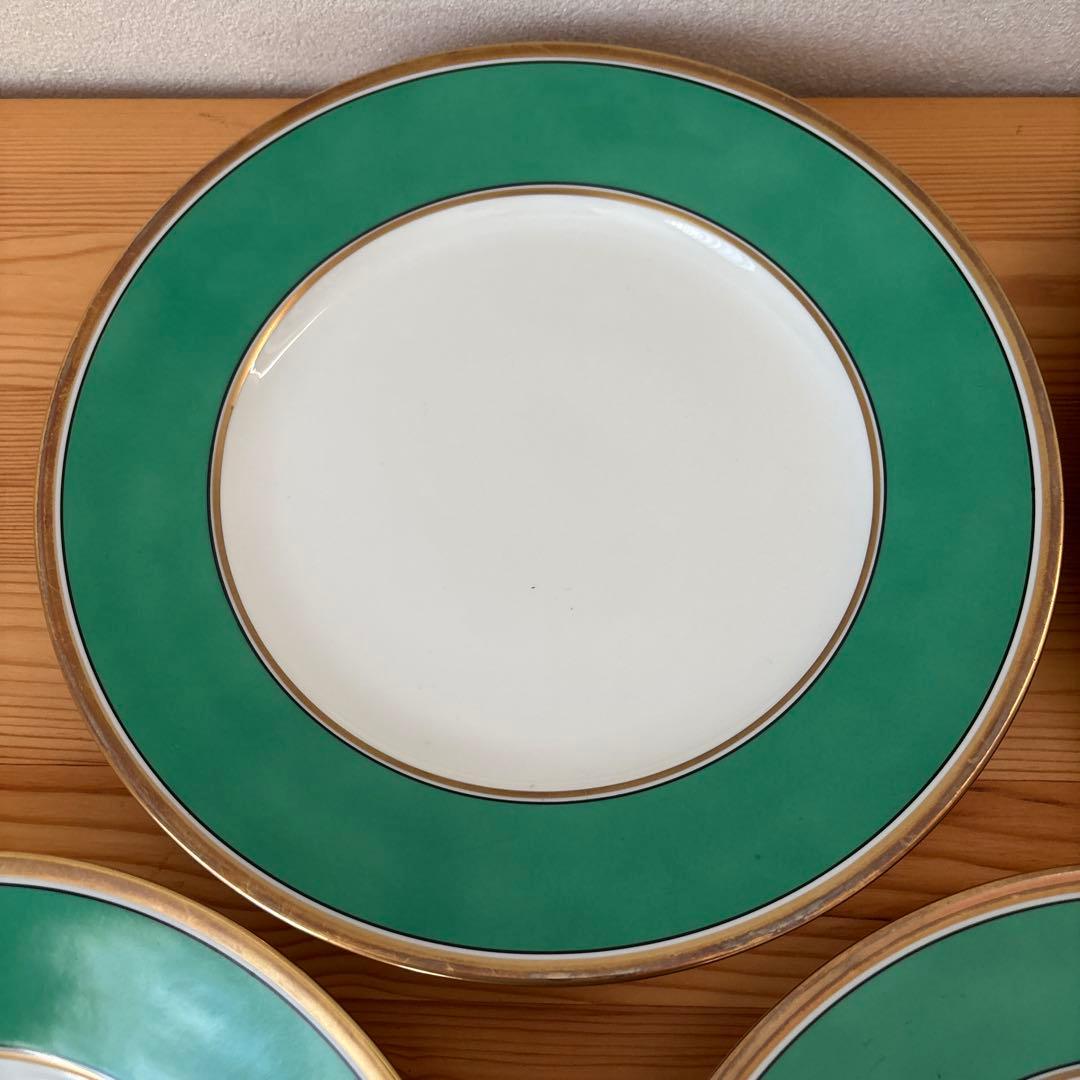 廃盤品 リチャードジノリ インペログリーン プレート 約24.5cm 4枚セット