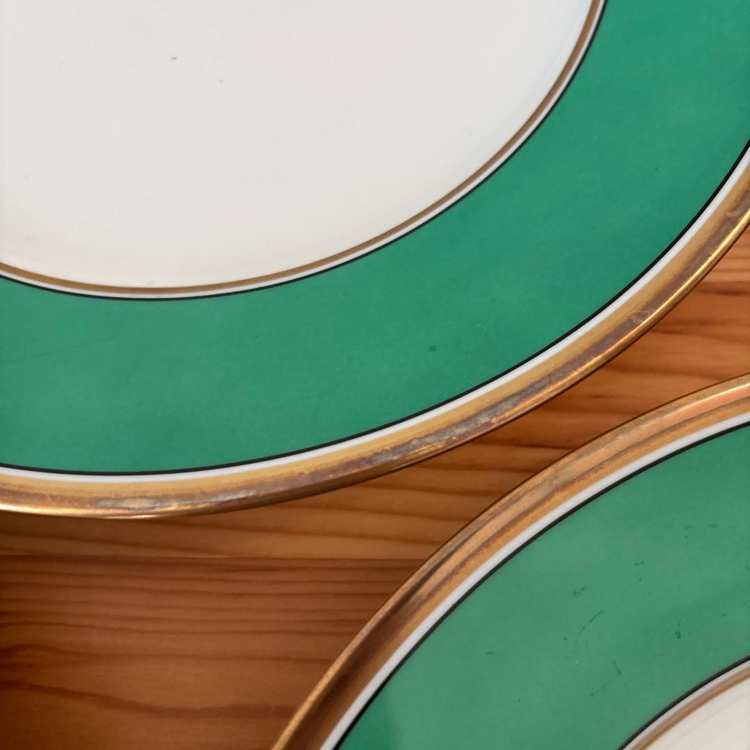 廃盤品 リチャードジノリ インペログリーン プレート 約24.5cm 4枚セット