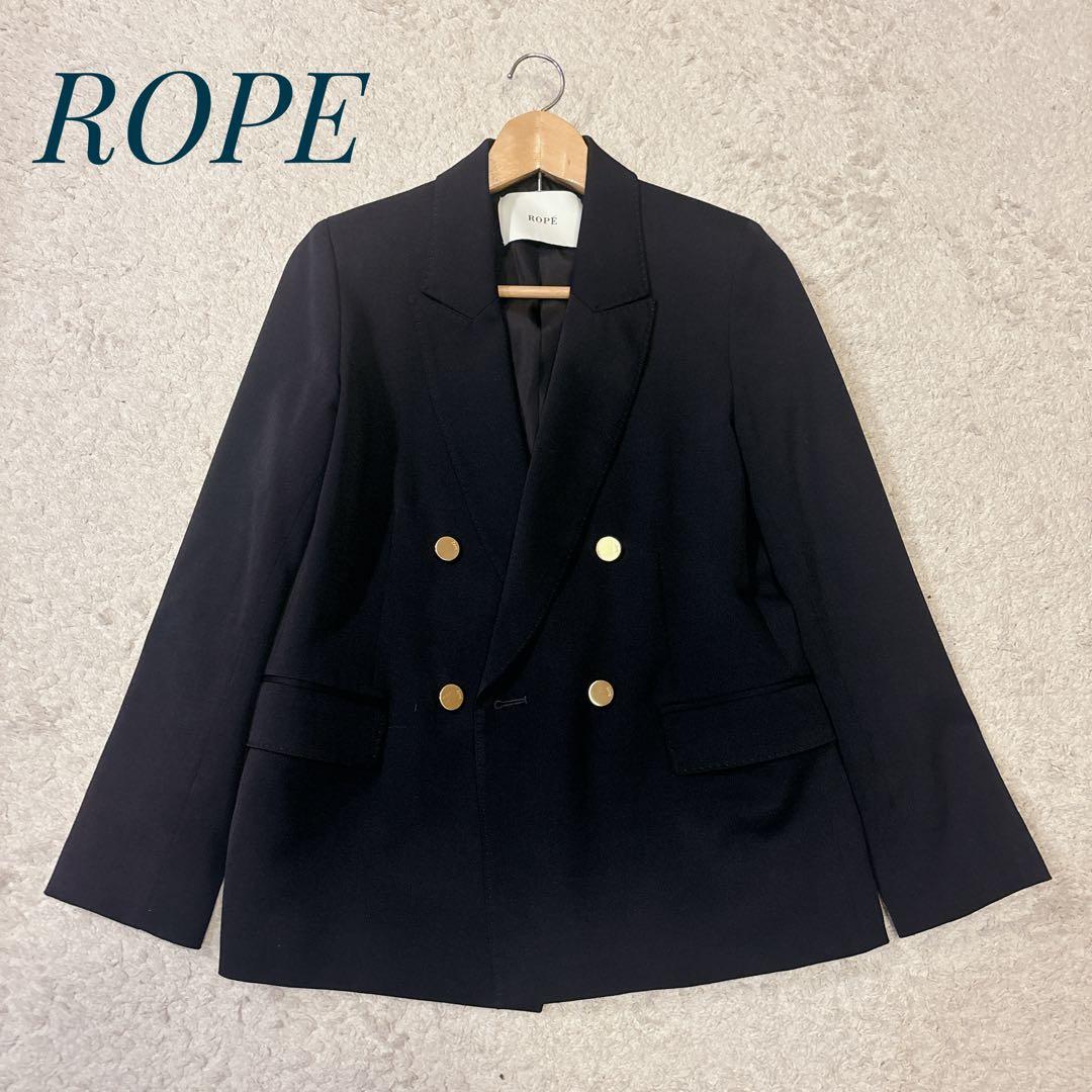 美品 ROPE ロペ ダブルブレストジャケット 紺ブレ 金ボタン