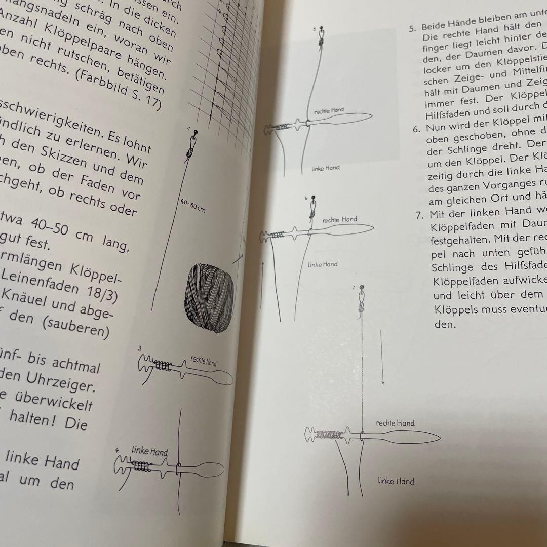 手芸本 ボビンレース BOBBIN LACE Kloppeln 別紙図案付属2冊