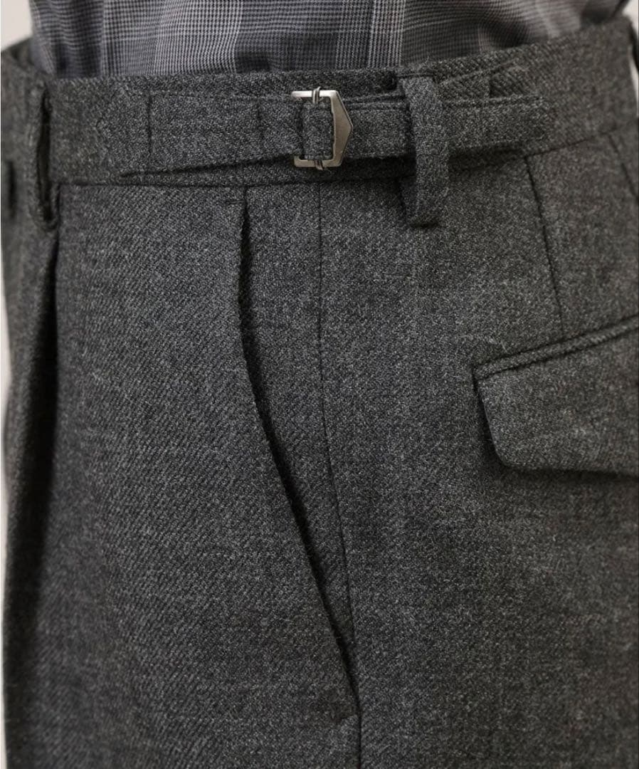 タケオキクチ⭐️ シェットランドウール パンツ グレー M スーツ スラックス