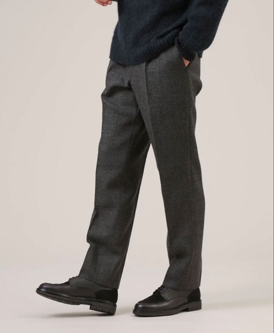 タケオキクチ⭐️ シェットランドウール パンツ グレー M スーツ スラックス