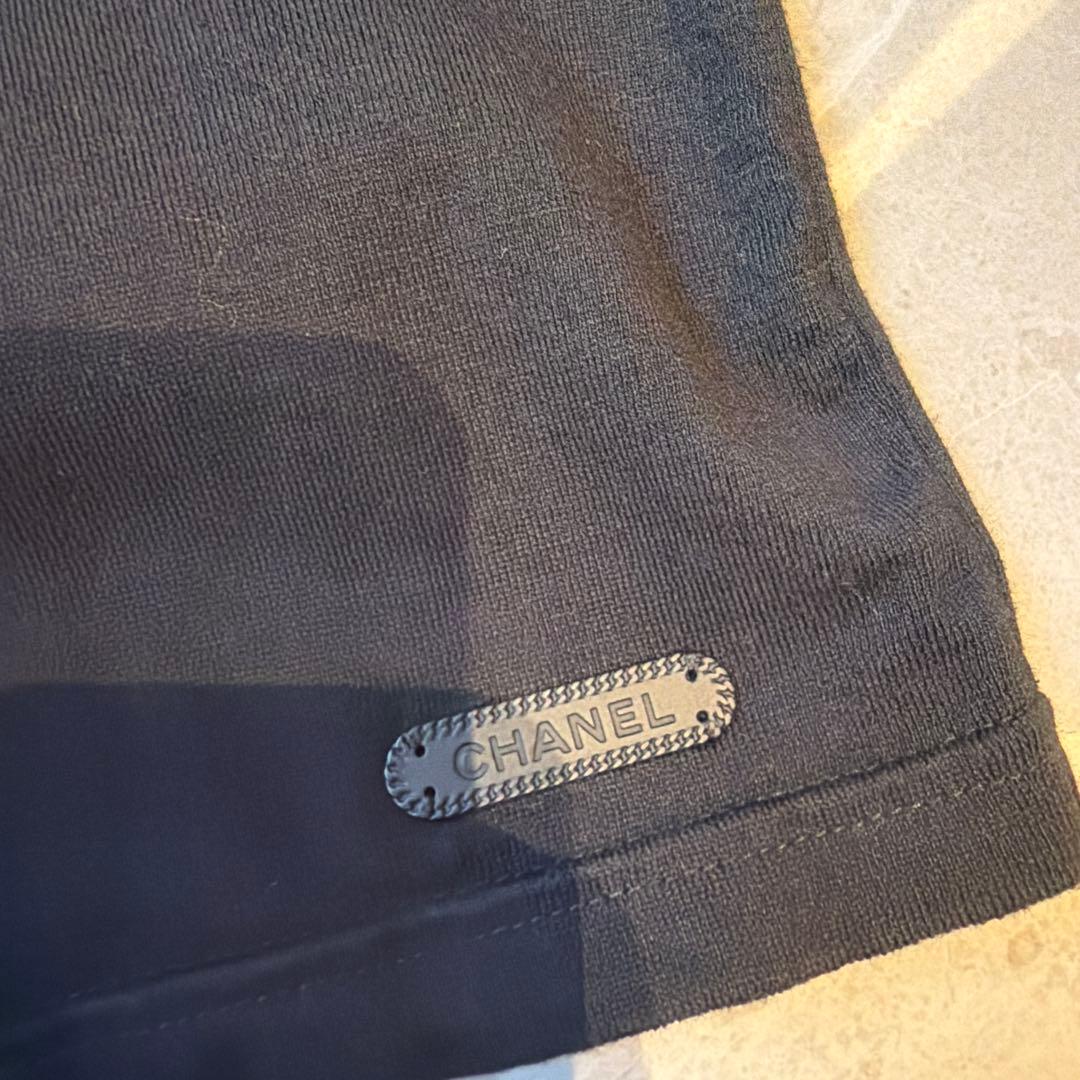 CHANEL ブラック 刺繍 Tシャツ 半袖