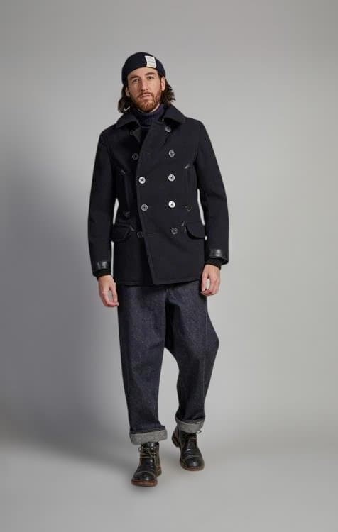 【ナイジェル・ケーボン】Nigel Cabourn ネイビー ピーコート 48