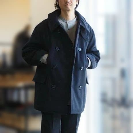 【ナイジェル・ケーボン】Nigel Cabourn ネイビー ピーコート 48