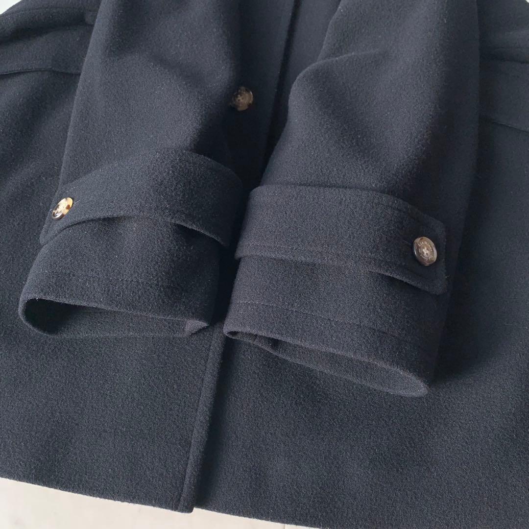ルミノア ロイヤルジーロンウールメルトンコート ワイドシルエット 日本製 黒
