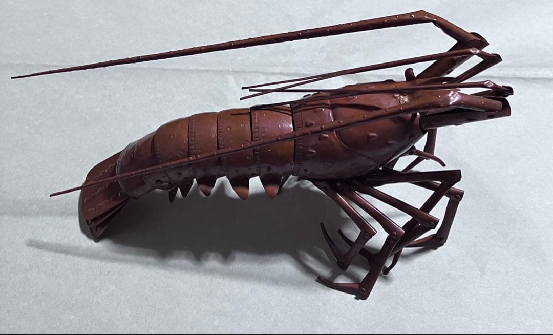 ☆0129 金属製自在置物　海老　五十一代明珍宗之作