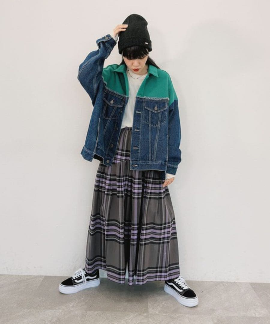 新品タグ付き　ニコアンド　リメイク風モンスターGジャン　インディゴ　グリーン