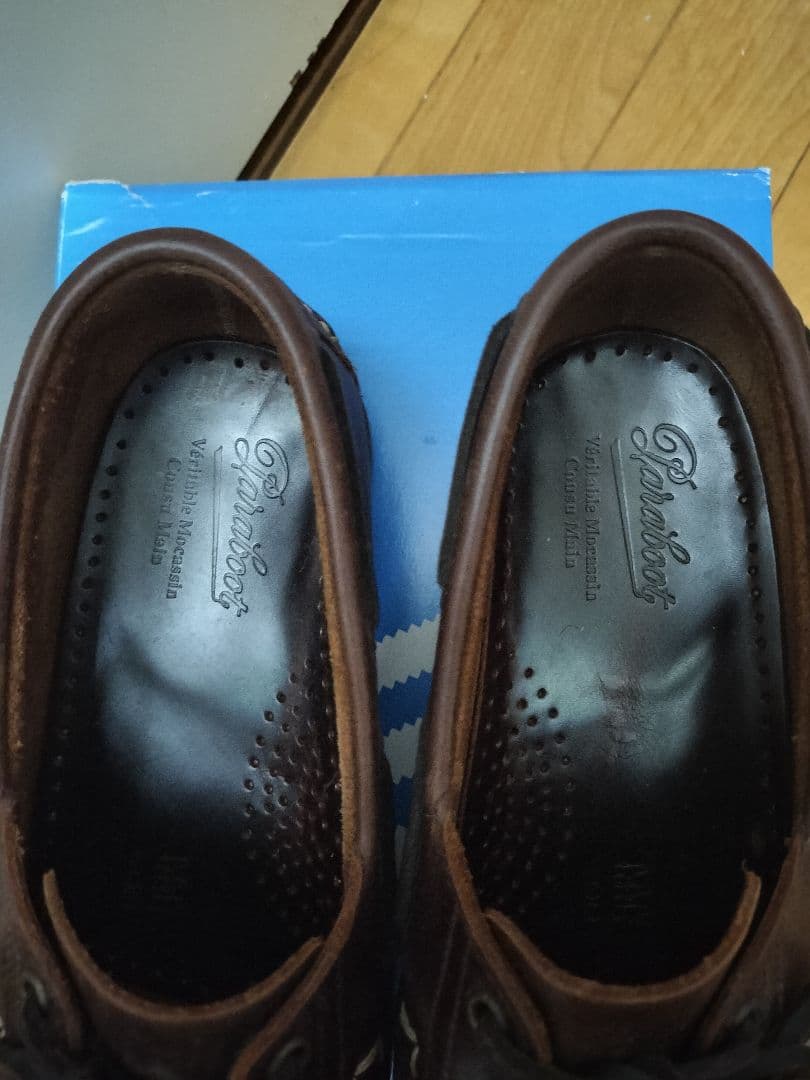 paraboot barth ブラウンレザー デッキシューズ UK6.0