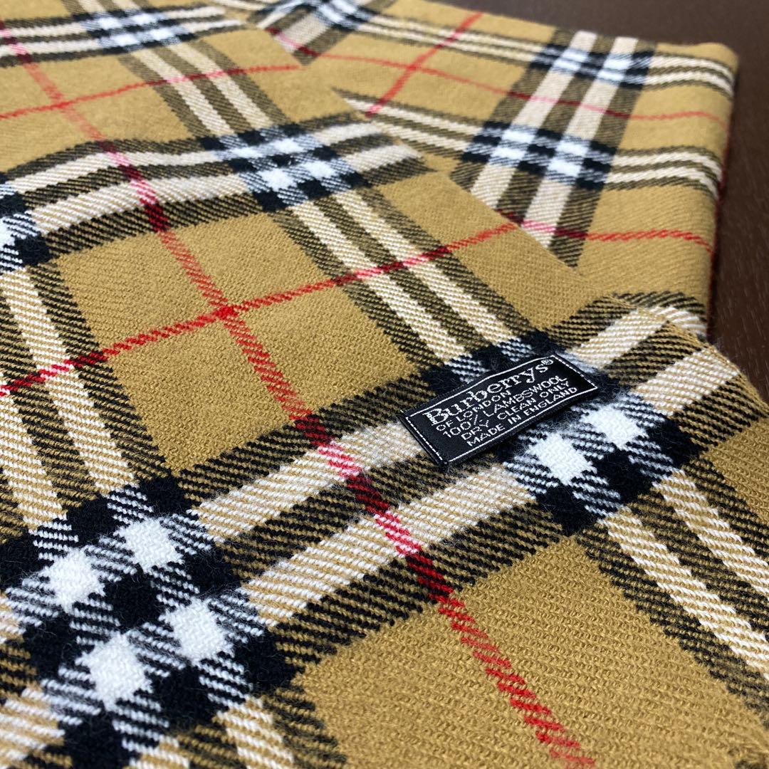 【美品】Burberry's ウールマフラー チェック柄