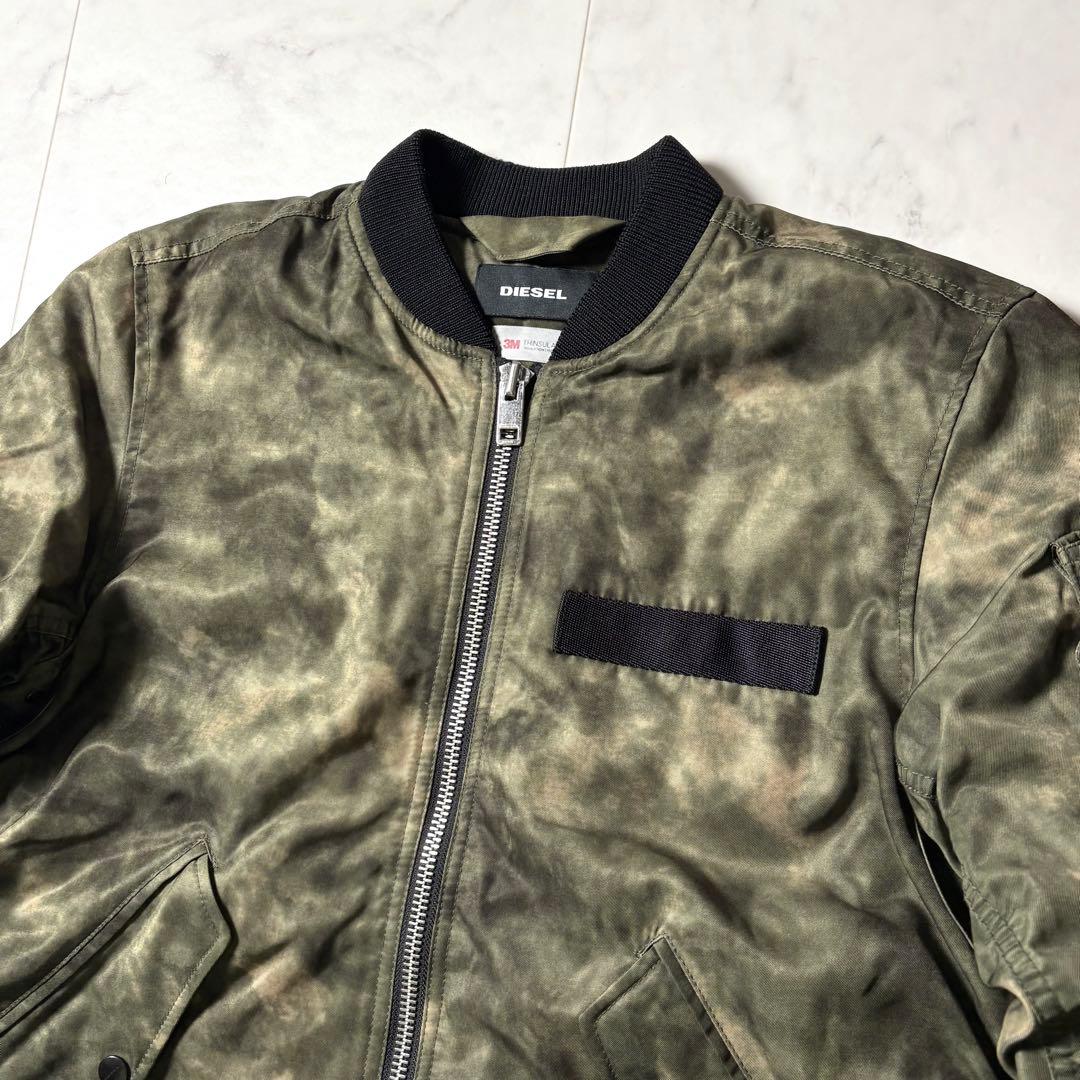 美品 DIESEL 迷彩 3M素材 中綿入り MA-1 ボンバージャケット