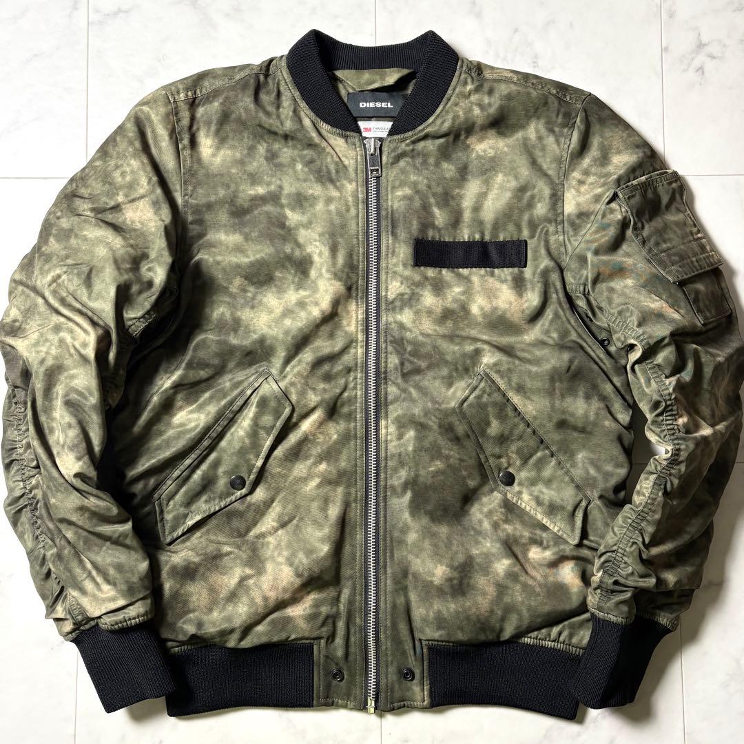 美品 DIESEL 迷彩 3M素材 中綿入り MA-1 ボンバージャケット
