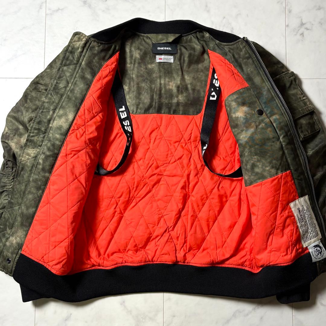美品 DIESEL 迷彩 3M素材 中綿入り MA-1 ボンバージャケット