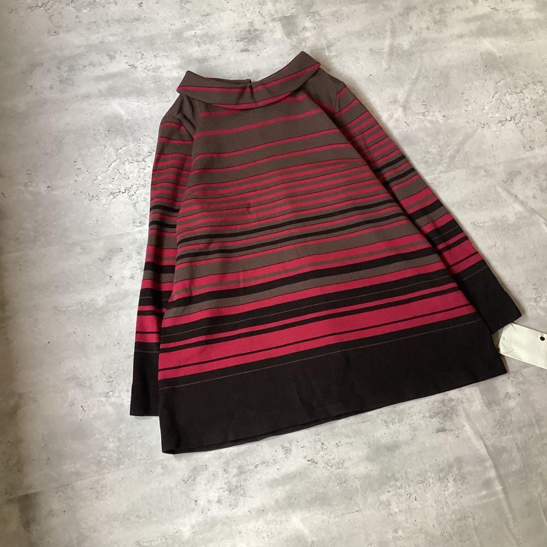 Leilian レリアン　新品未使用　トップス　ボーダー　ブラウン