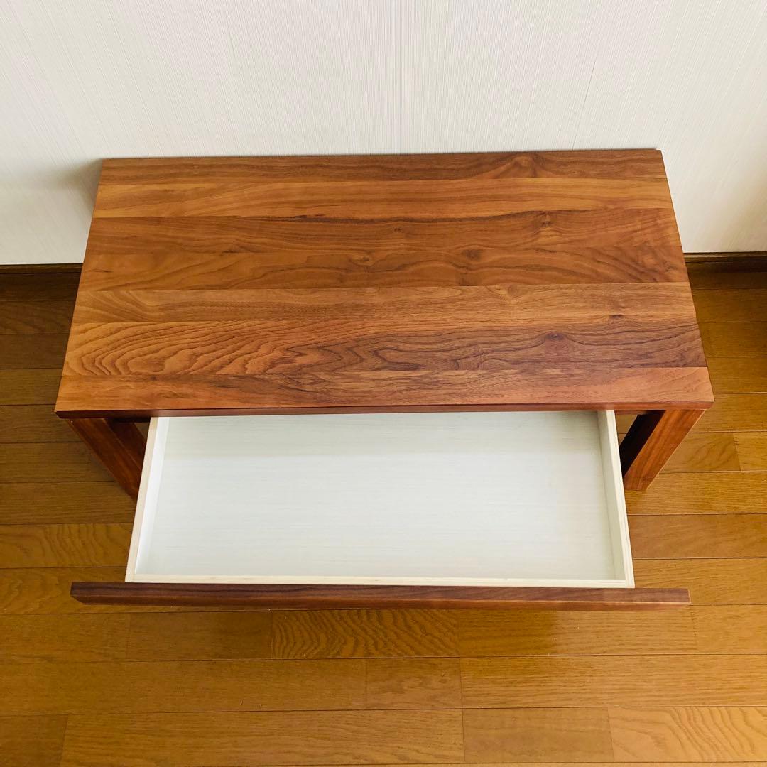 【美品】無印良品•引出し付きローテーブル•天然木（ウォールナット）