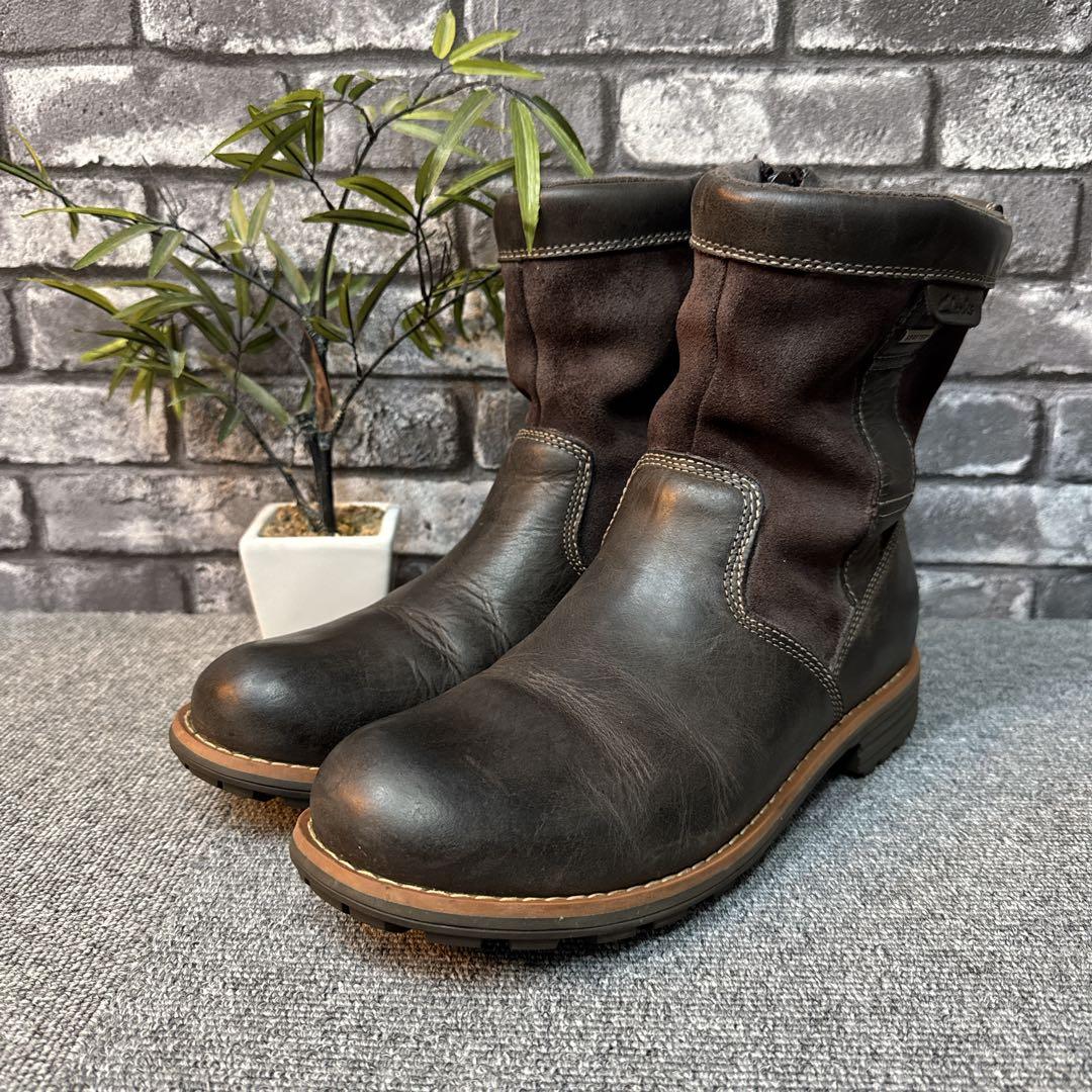 クラークス ブーツ ツートンカラー サイドジップ ゴアテックス 7.5