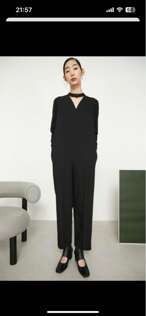 サロペット・オーバーオール・オールインワン rim.ark Back open chorker all in one