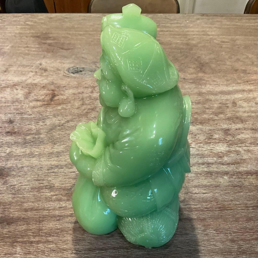希少！大きな 大黒天 翡翠 グリーン 七福神 縁起物 商売繁盛 金運 無病息災