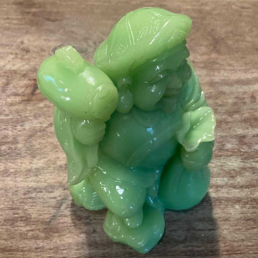 希少！大きな 大黒天 翡翠 グリーン 七福神 縁起物 商売繁盛 金運 無病息災