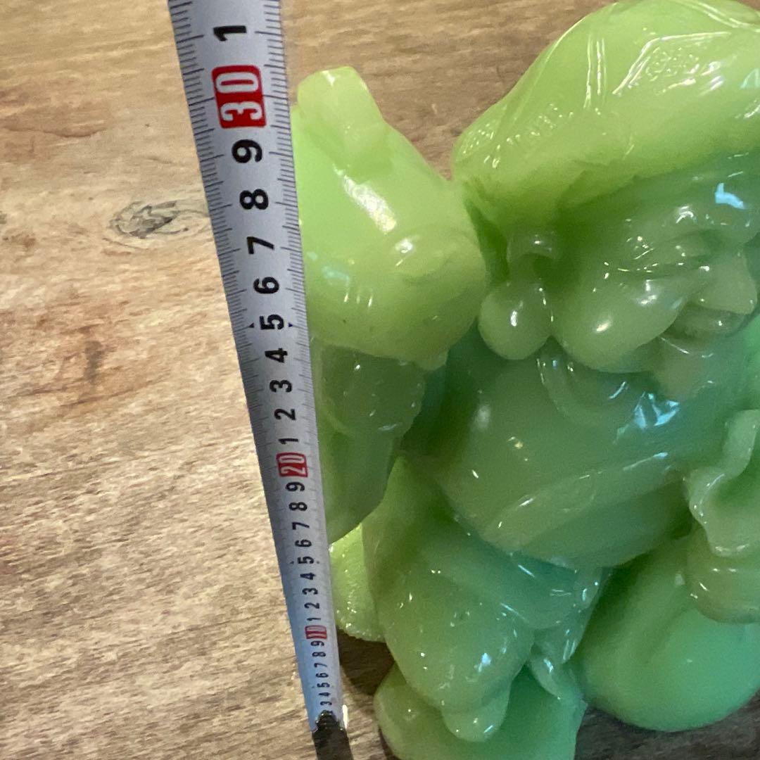 希少！大きな 大黒天 翡翠 グリーン 七福神 縁起物 商売繁盛 金運 無病息災
