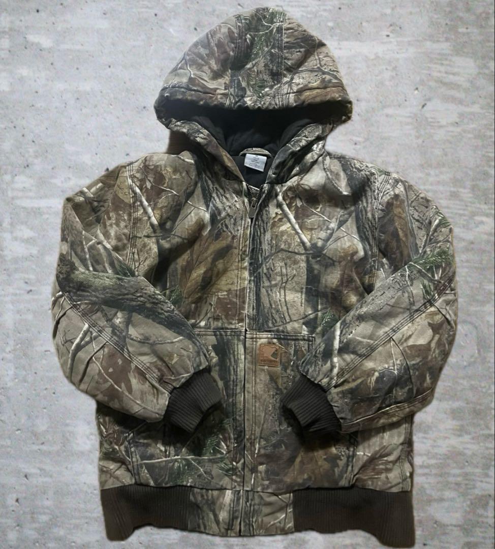 【希少】Carhartt アクティブジャケット カモ柄 リアルツリーキッズM