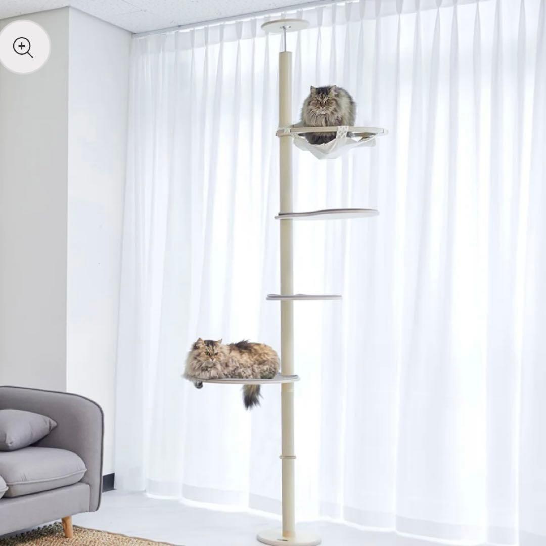 ガトブランコ　キャットタワー 突っ張り型　木製 キャットツリー 木登りタワー