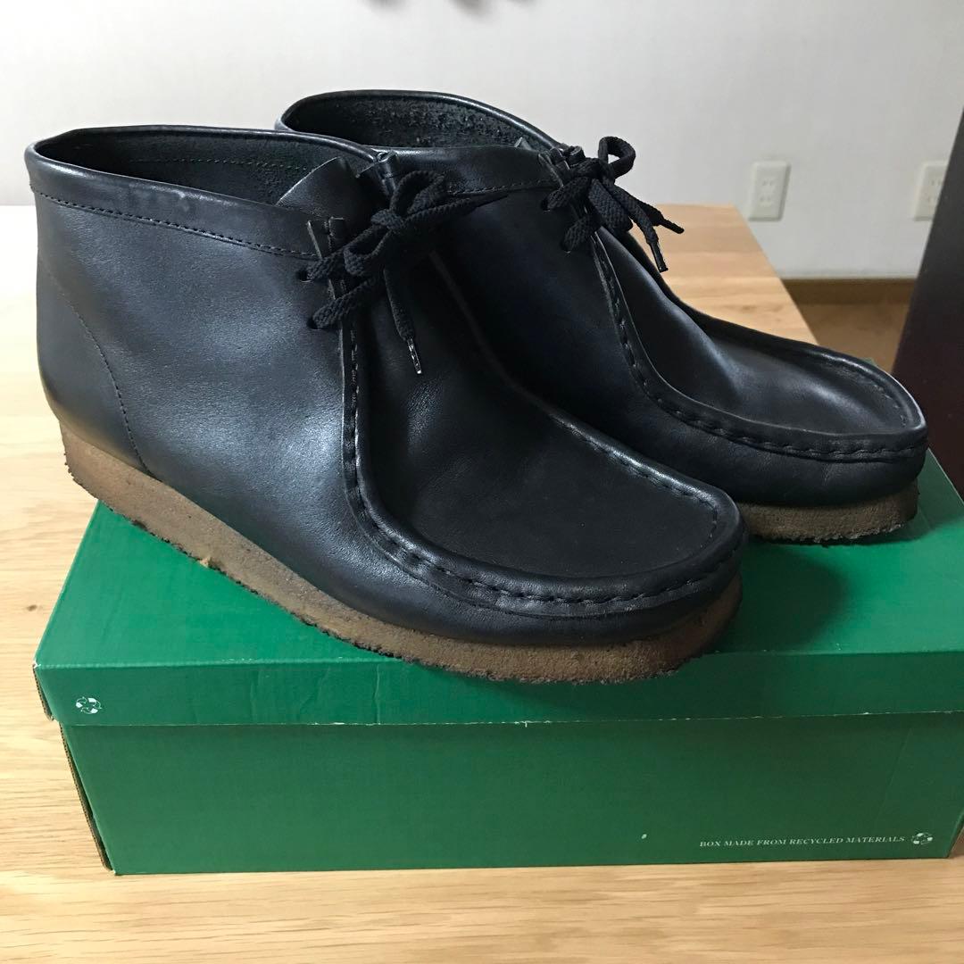 アイルランド製　クラークス　ワラビーブーツ　ブラック　レザー