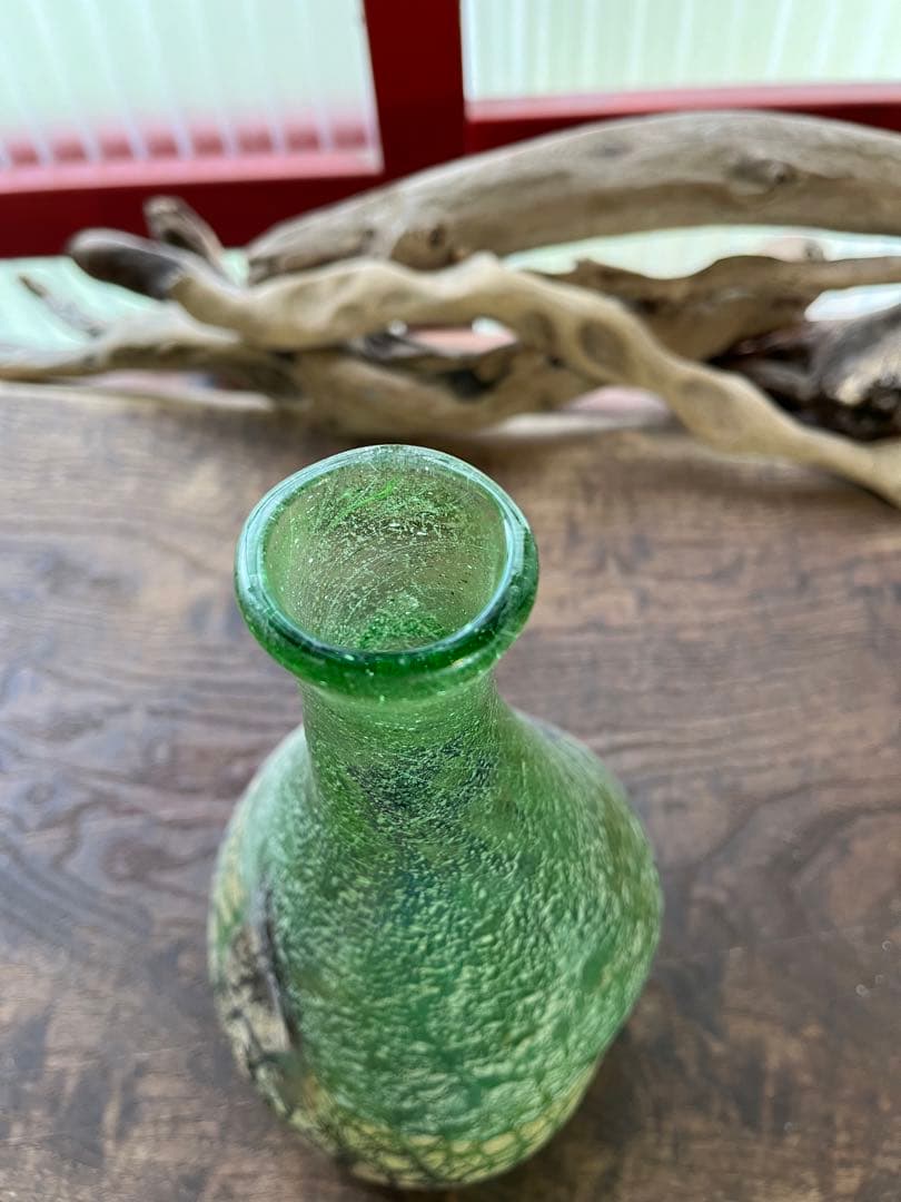 希少！／稲嶺盛吉／花瓶／琉球ガラス／民芸品【未使用品】