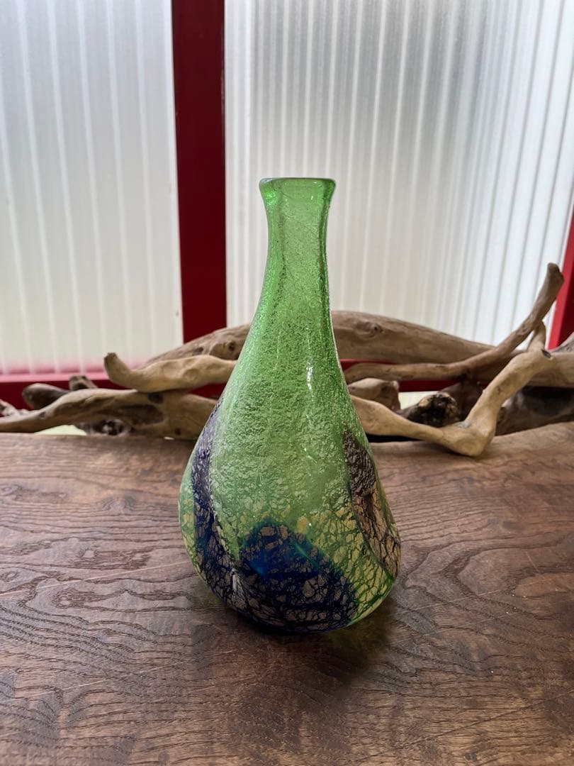 希少！／稲嶺盛吉／花瓶／琉球ガラス／民芸品【未使用品】