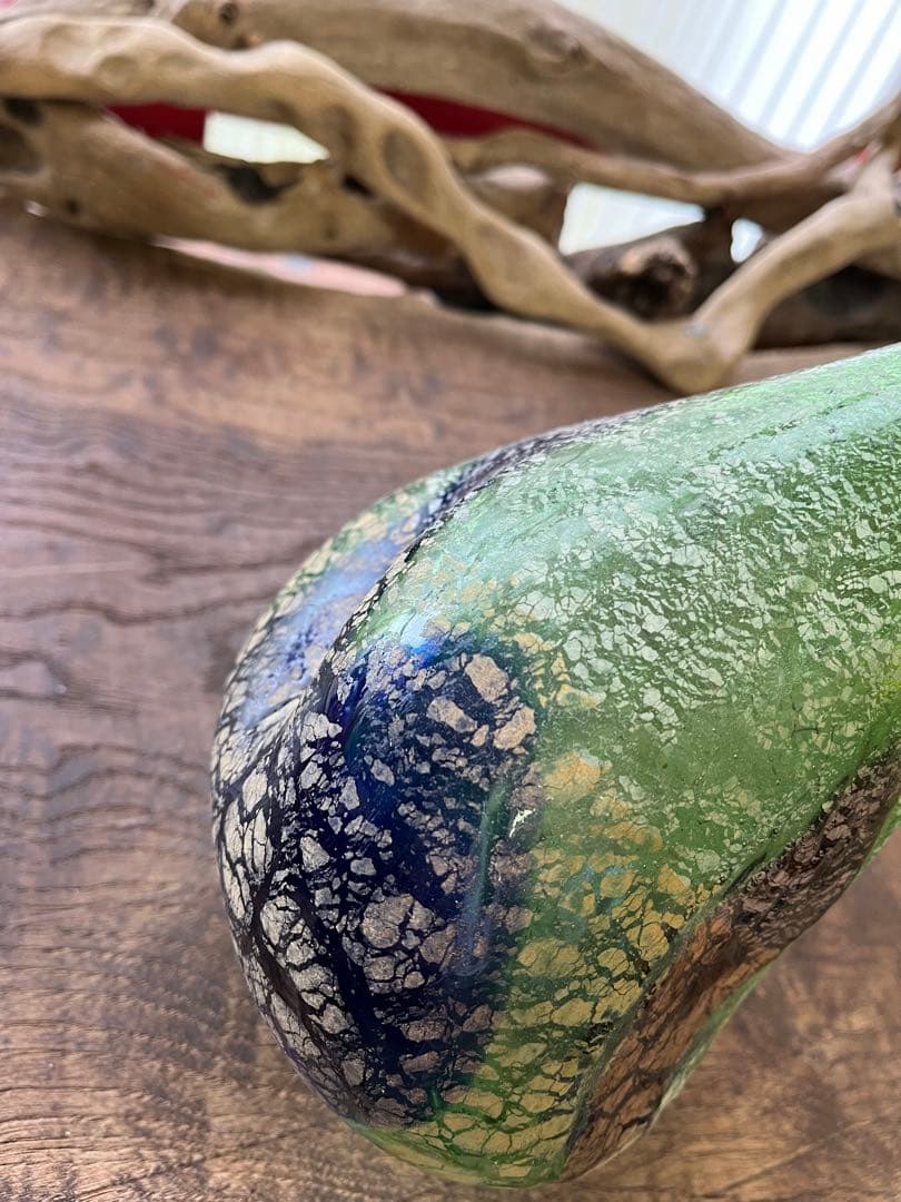 希少！／稲嶺盛吉／花瓶／琉球ガラス／民芸品【未使用品】