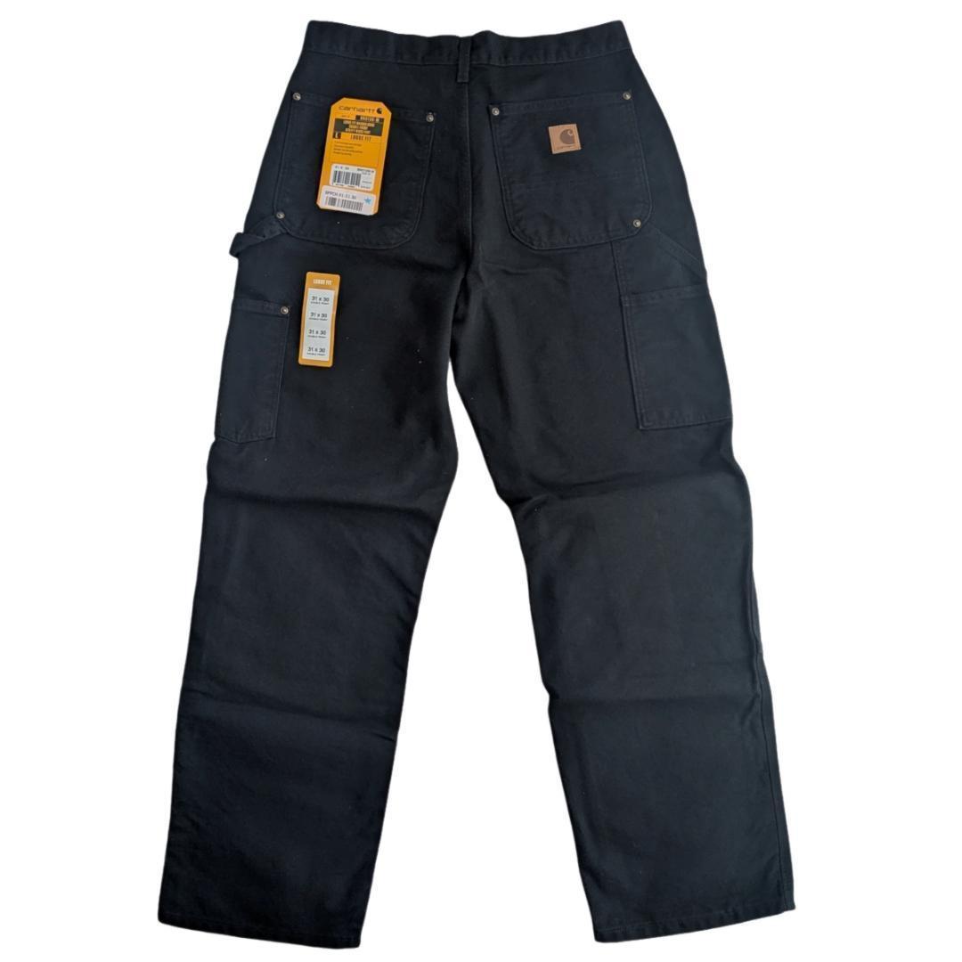USA製 カーハート ブラック B136 W31L32 ダブルニー