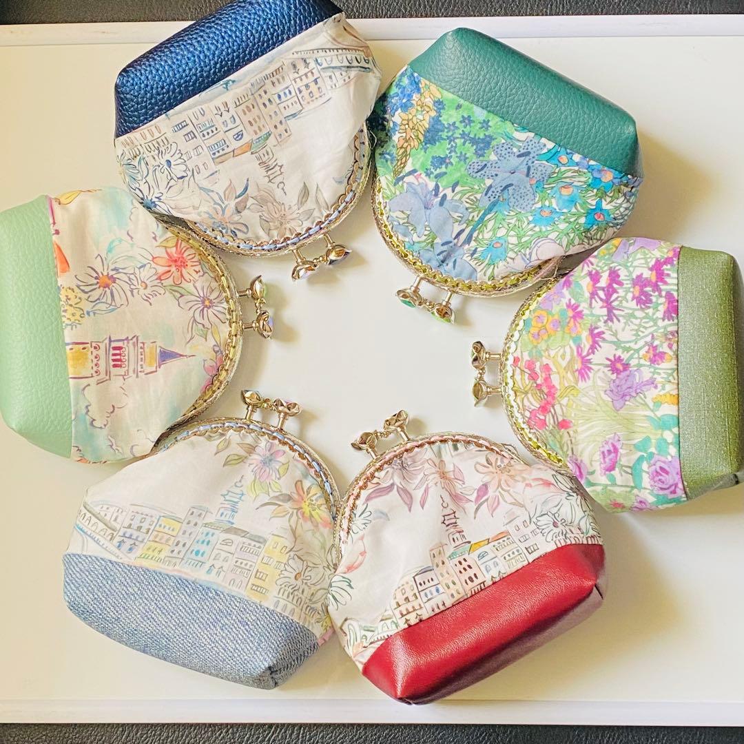 リバティ ハンドメイド がま口ポーチ