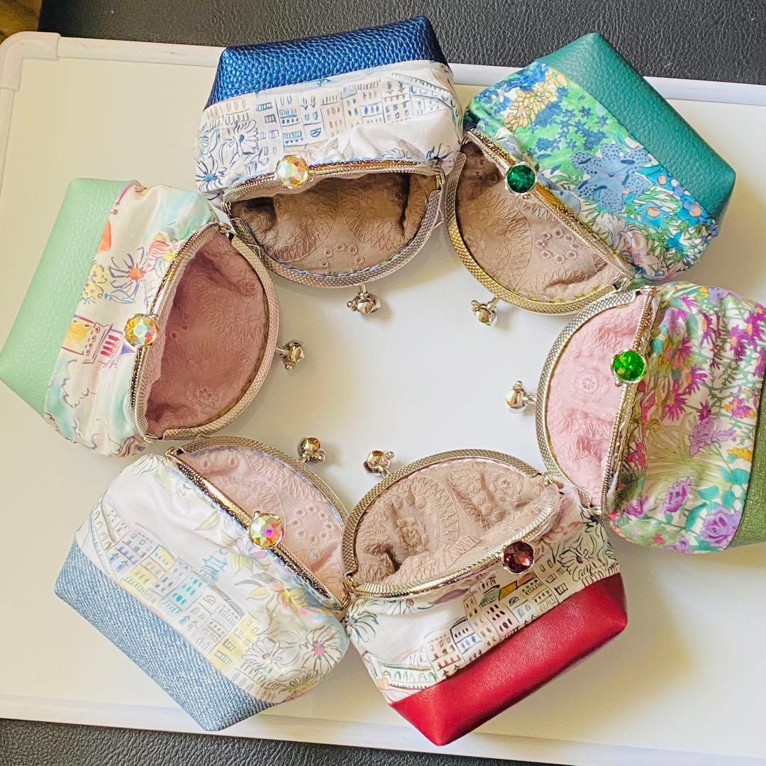 リバティ ハンドメイド がま口ポーチ