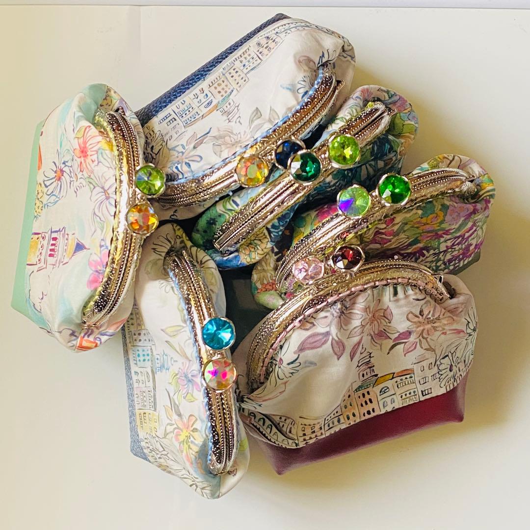 リバティ ハンドメイド がま口ポーチ