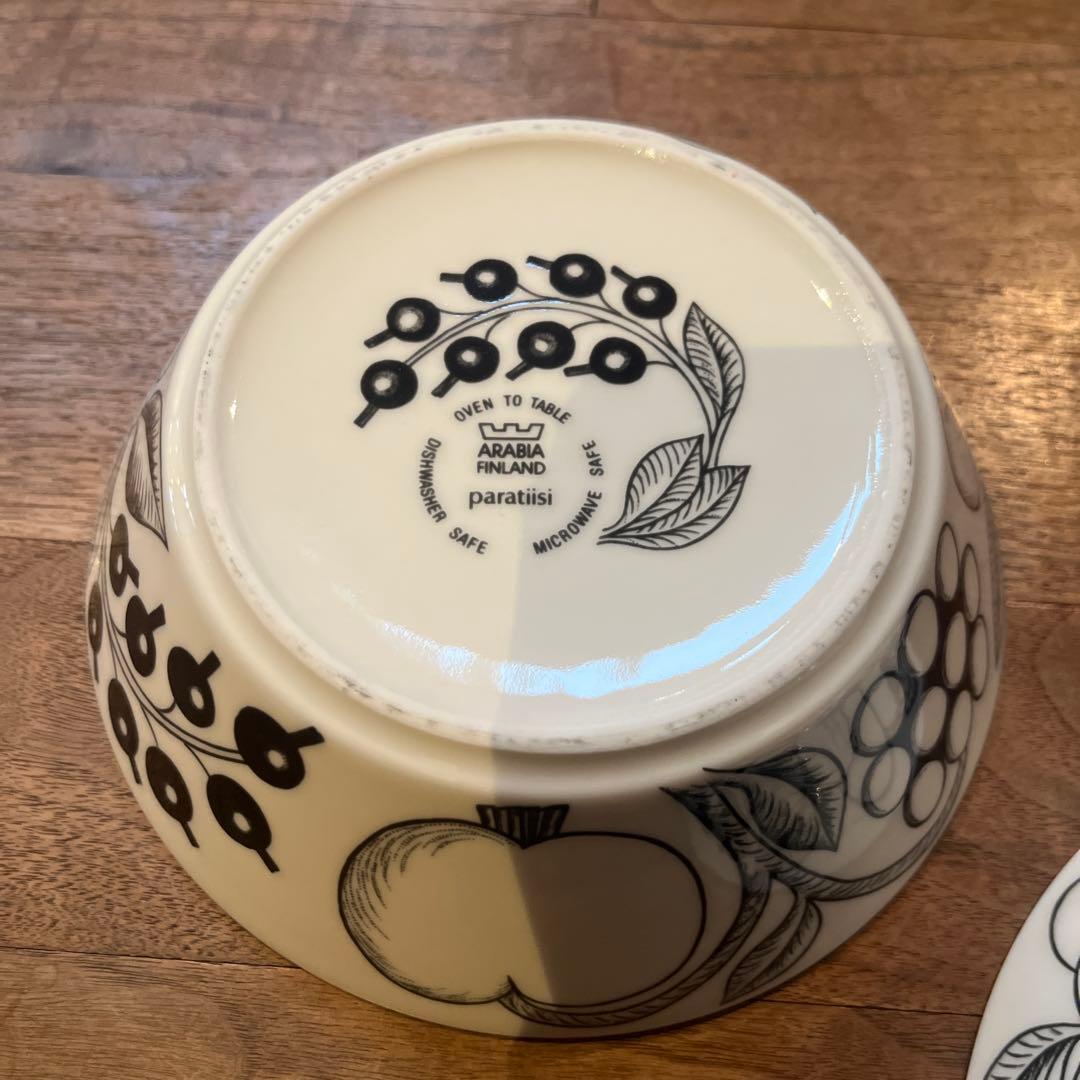 美品　旧ロゴ アラビアブラックパラティッシ　ボウル2個セット