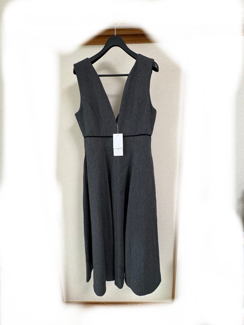 ナチュラルビューティーベーシック グレー ジャンパースカート M