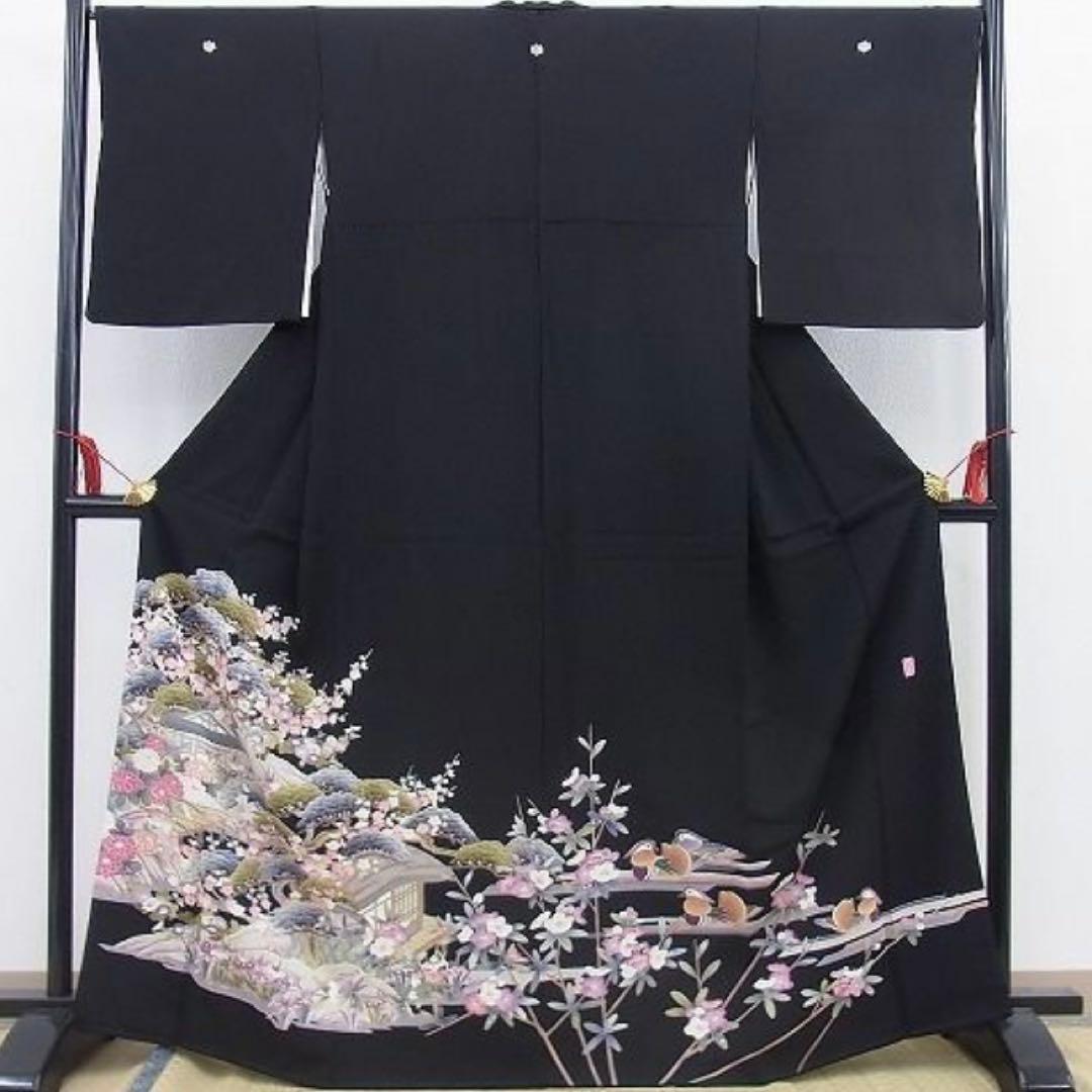 やっちゃん　本加賀友禅 作家物 黒留袖 袋帯 セット 鴛鴦 黒留袖セット