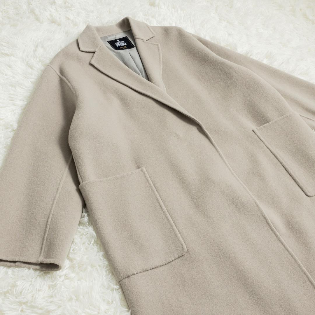 SLOBE IENA HAMILTONダブルフェイスウールロングコート ベージュ