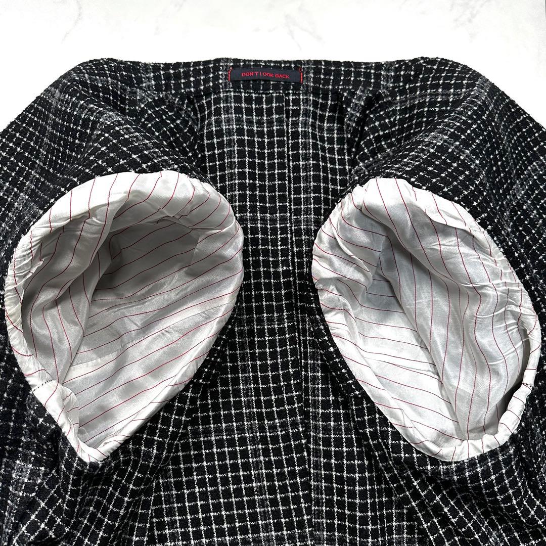 未使用級 XL相当◎ザジジ ウールツイードアンコンジャケット DEGAS 黒50