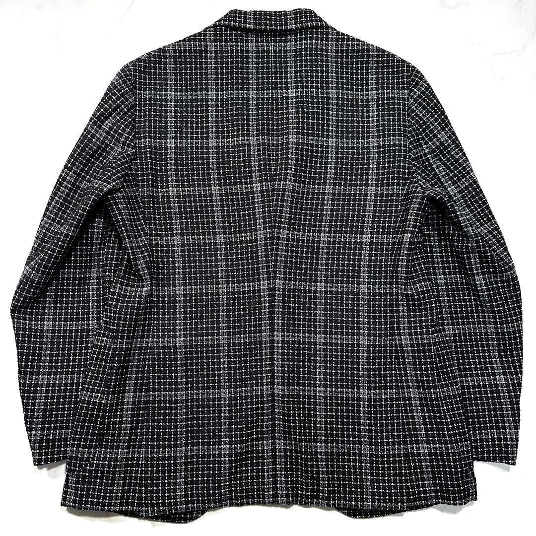 未使用級 XL相当◎ザジジ ウールツイードアンコンジャケット DEGAS 黒50