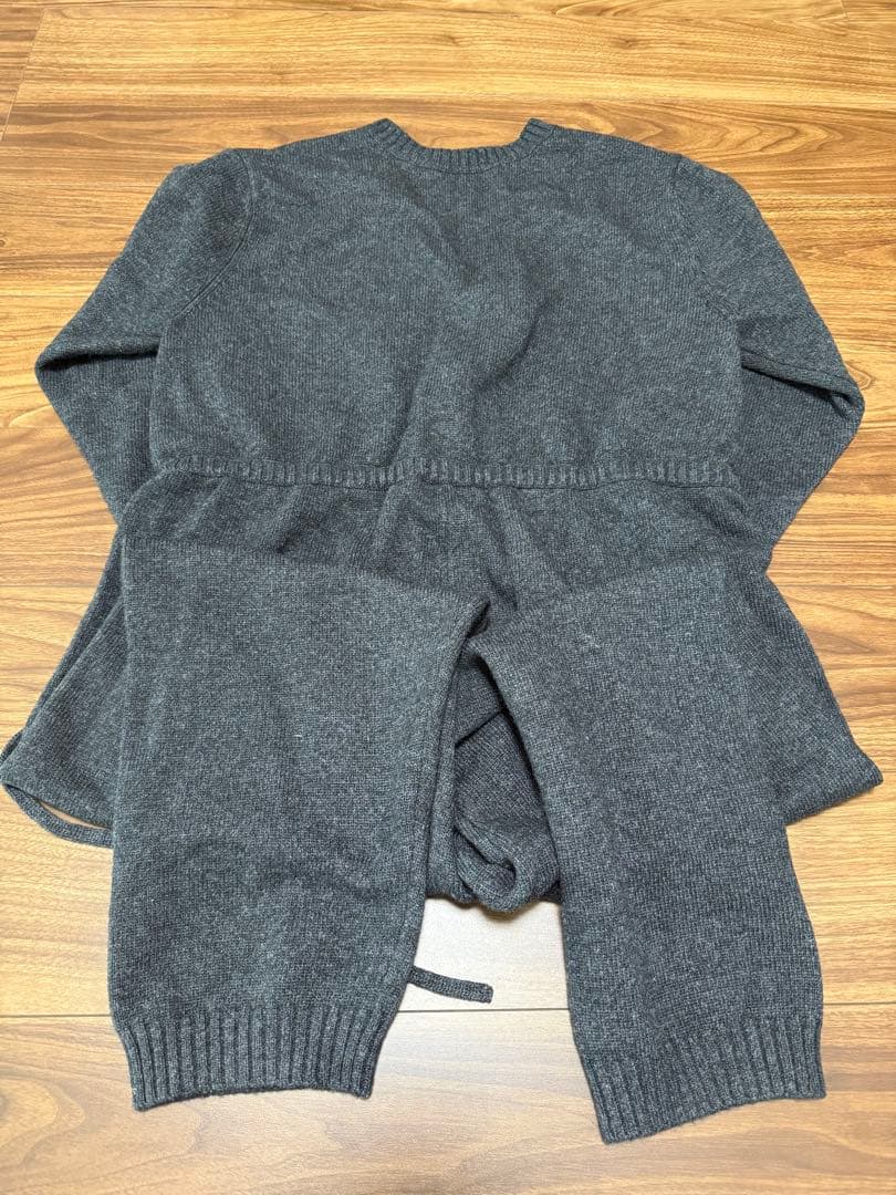 Vネックニットオールインワン グレー　S ETRETOKYO