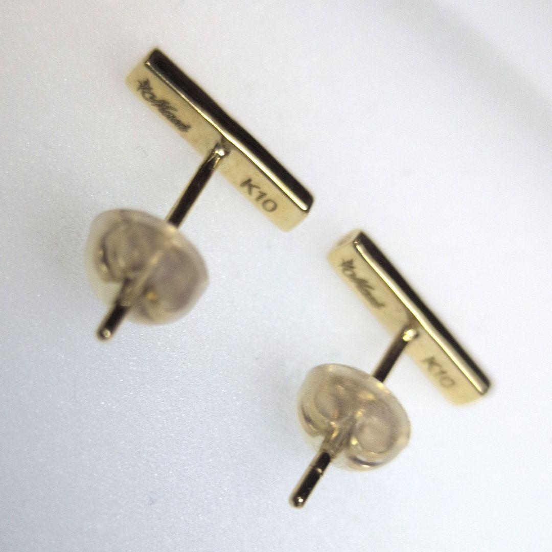 K10YGハワイアンジュエリーmaxi♡彫刻模様バーピアス