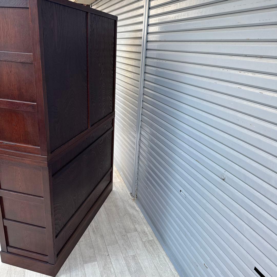 駿河随　食器棚 和風 和室 水屋箪笥 水屋タンス 引き戸 膳戸棚 無垢