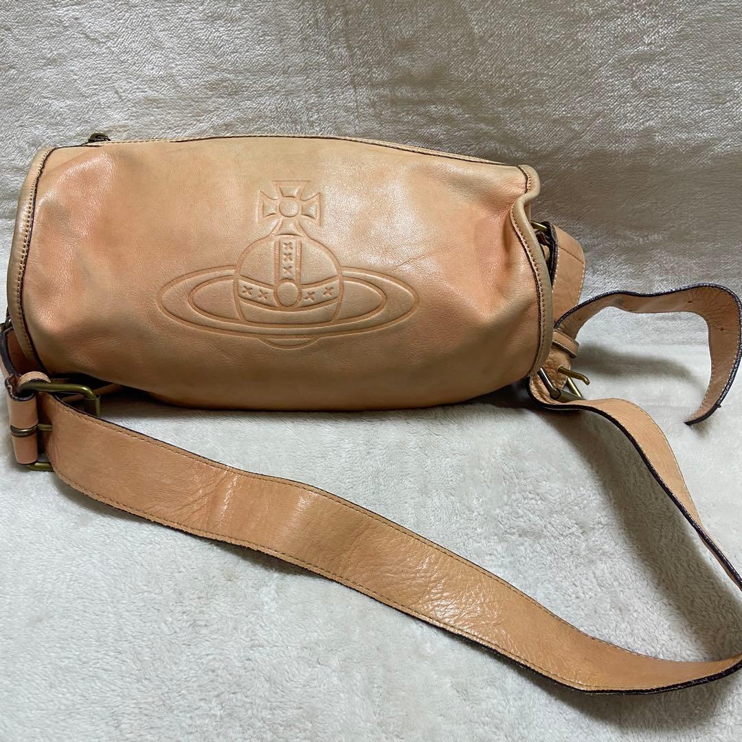 正規品　ヴィヴィアン　アコード　レザー　ショルダーバッグ　ドラム型　筒形　y2k