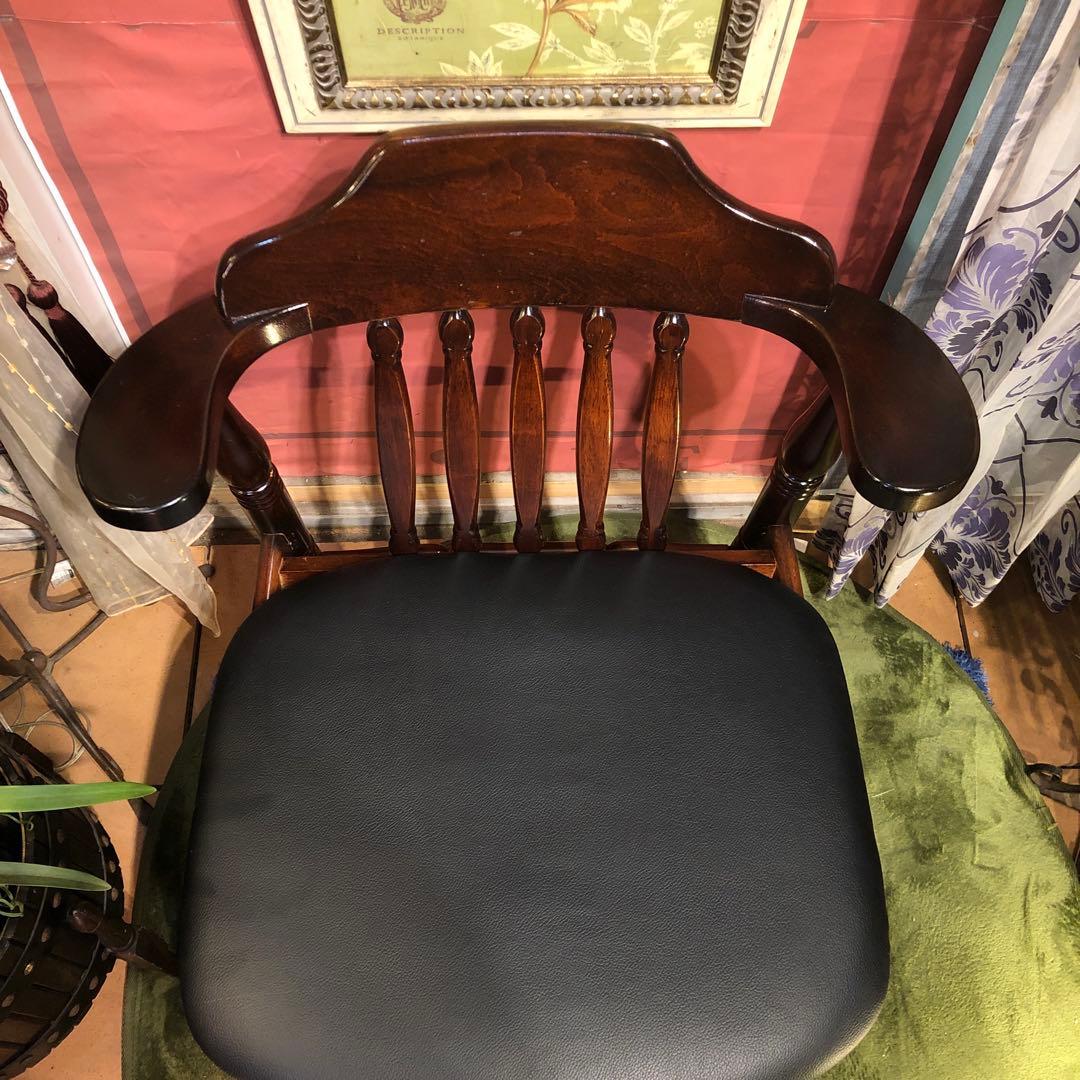 ふみL １　ヴィンテージ スピンドルレッグ　80’s ショートアームチェア