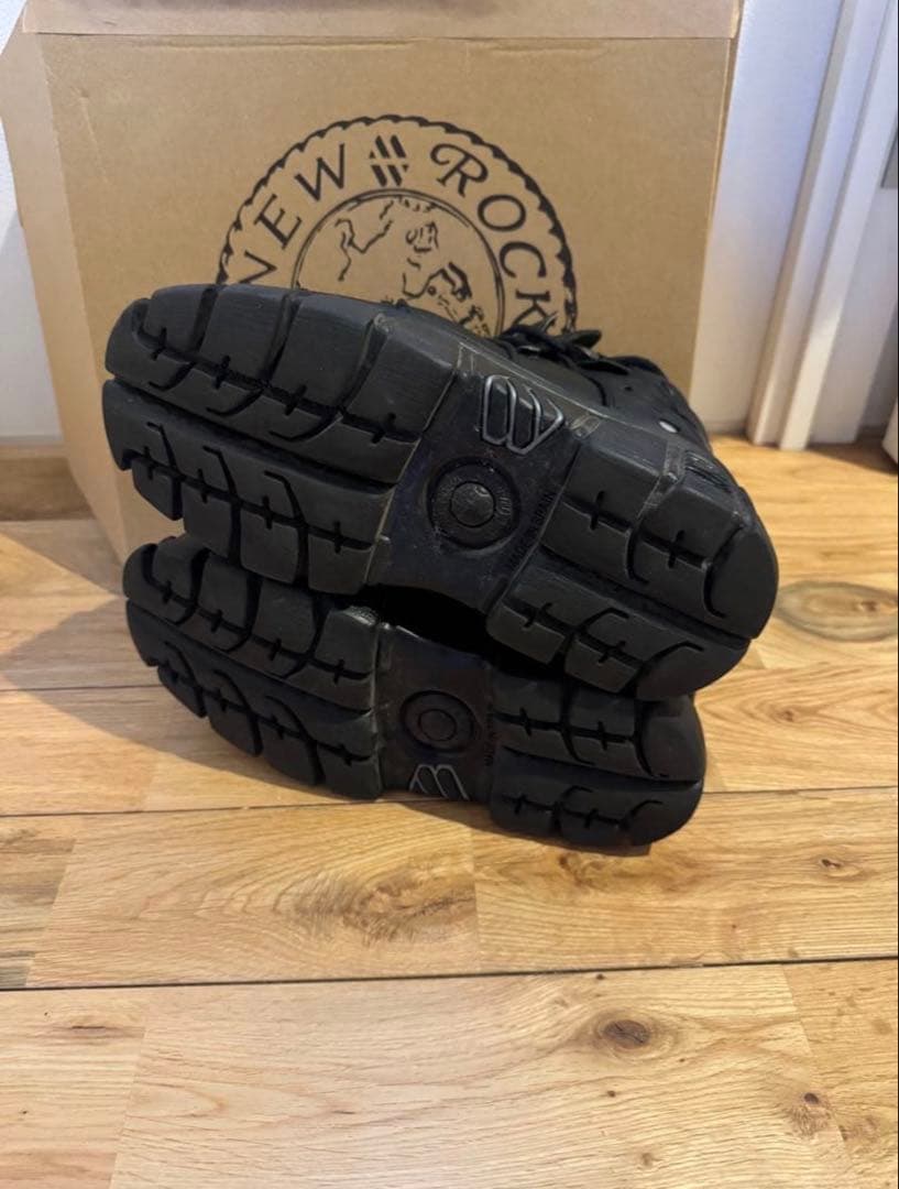 NEW ROCK 厚底ブラックレザーシューズ