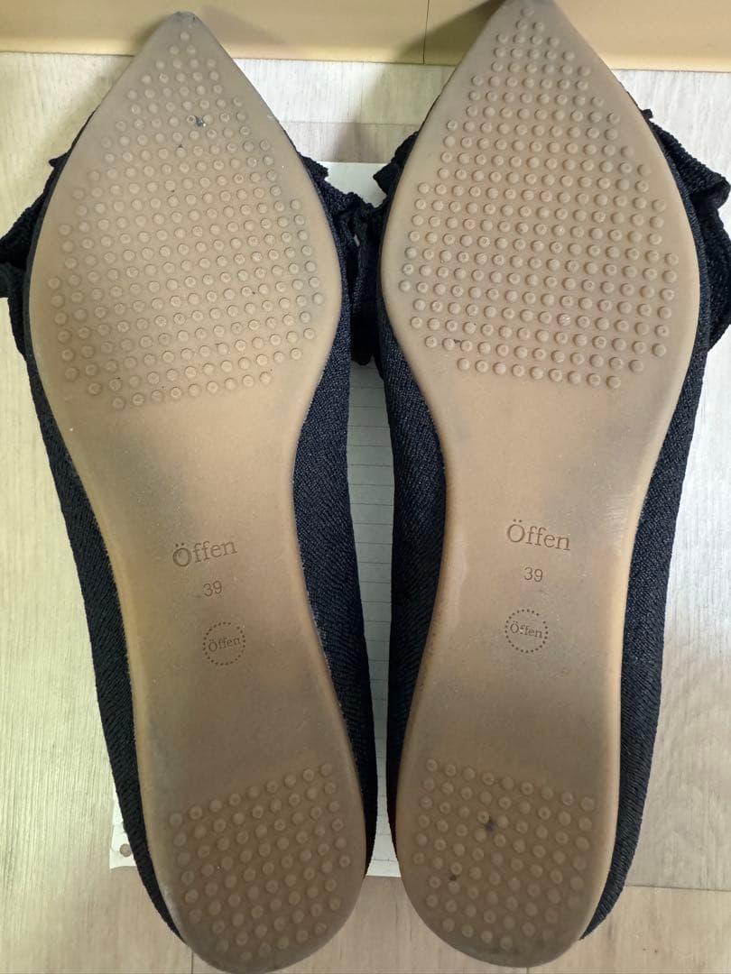 Offen オッフェン pointed FRIN BLACK ブラック 黒 39