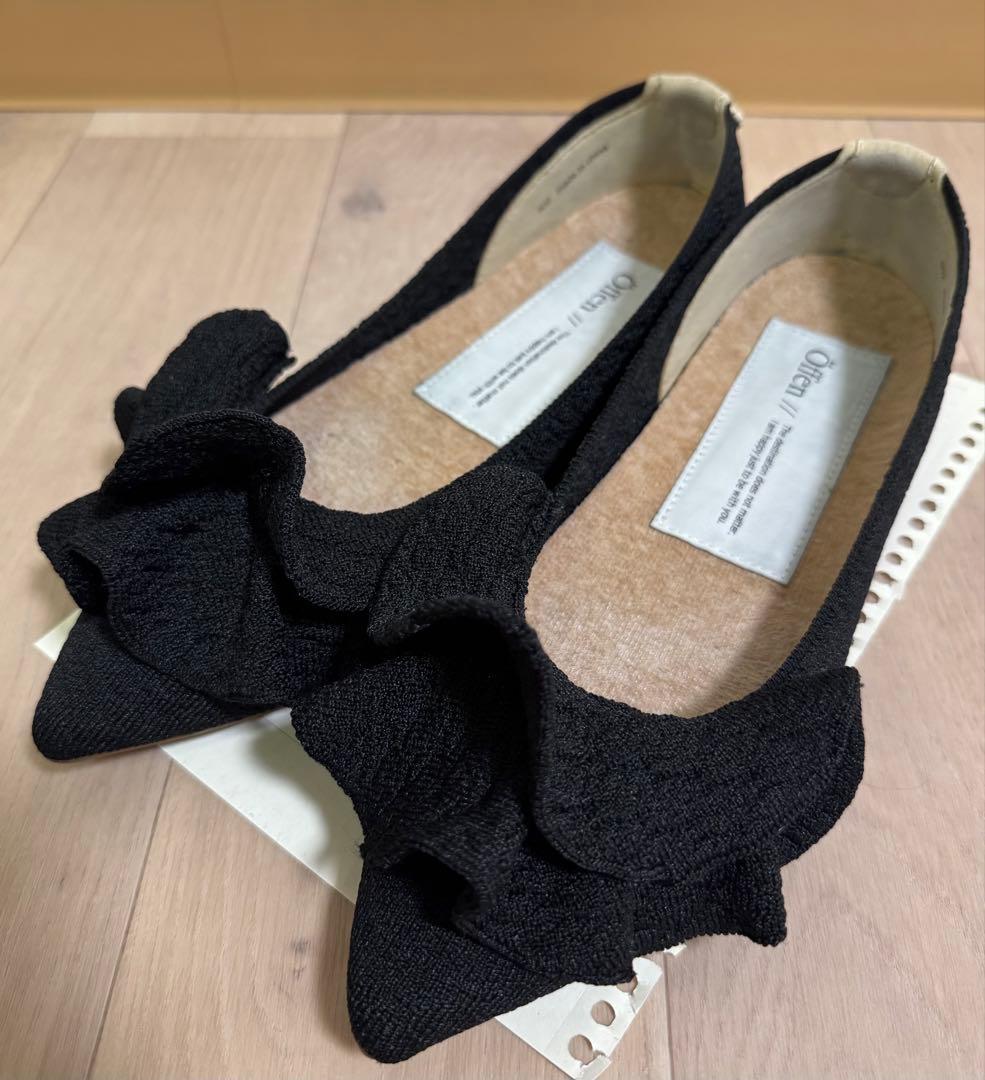 Offen オッフェン pointed FRIN BLACK ブラック 黒 39